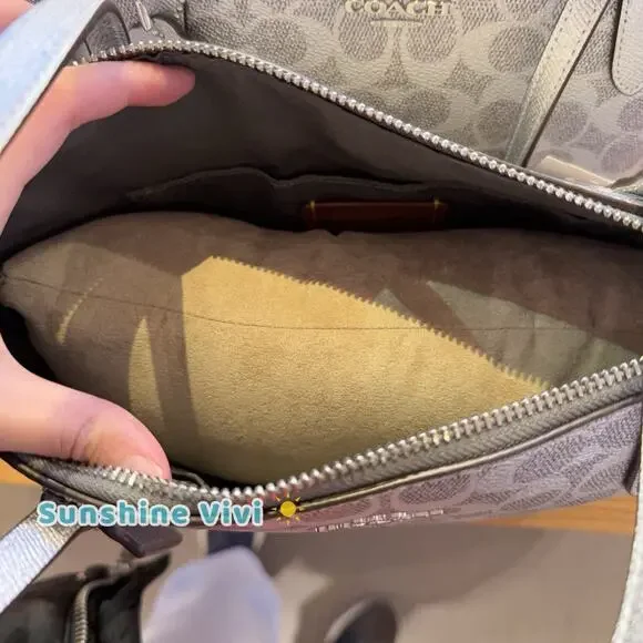 NWT COACH Fiona Zip Tote Bag In Signature Canvas CW396, Gray/Silver - Picture 8 of 8